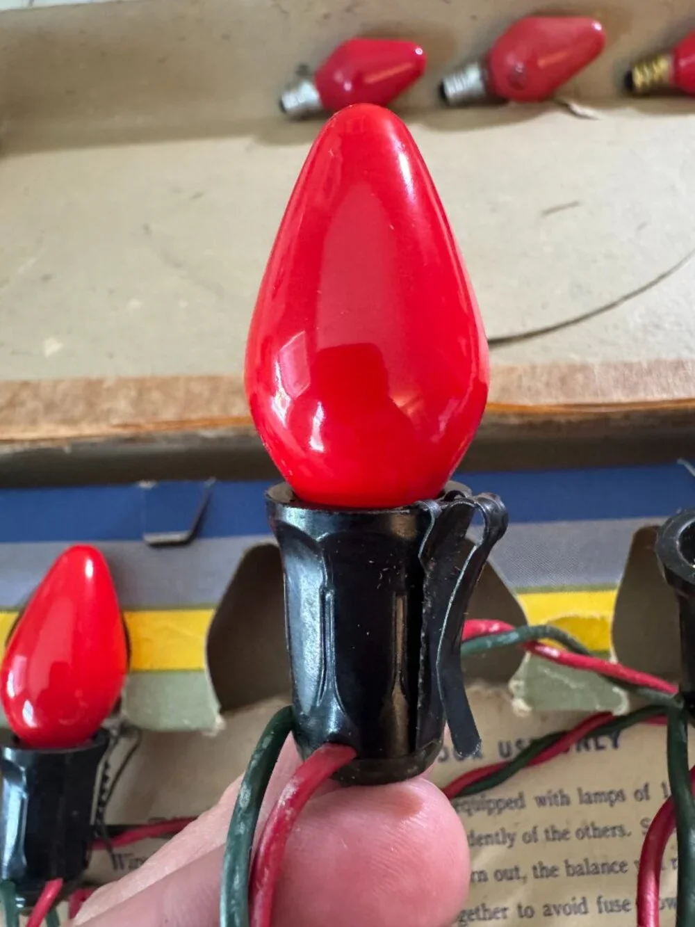 Vintage 1950s Paramount Christmas Tree Lights Lot of 2 RED